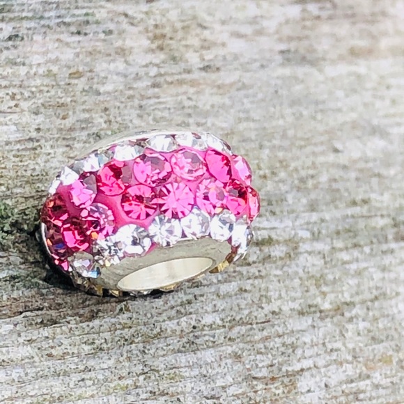 Jewelry - Charm pink and crystal stones works w/ Pandora